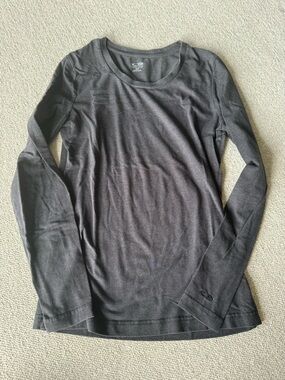 Champion Women's Long Sleeve Crewneck Top - Charcoal Gray